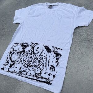 Kito Wares White Black Skeleton Skull Punk Style Emo Gothic Catacombs T-Shirt